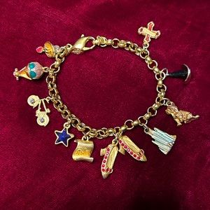 Kirks Folly Vintage Gold-tone Wizard of Oz Charm Bracelet
